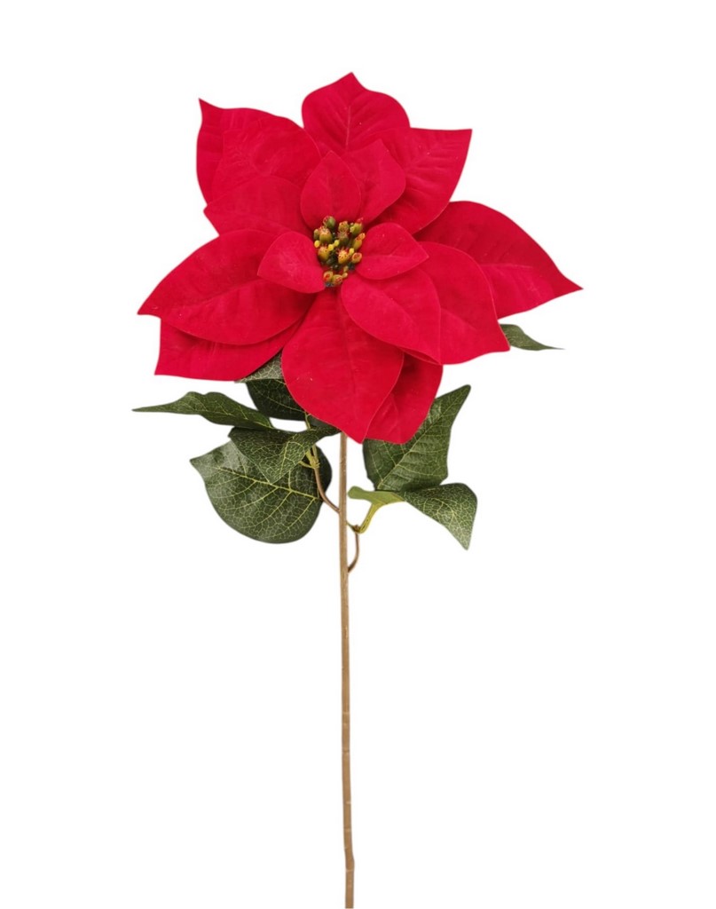 XMAS POINSETTIA SPRAY 75CM RD