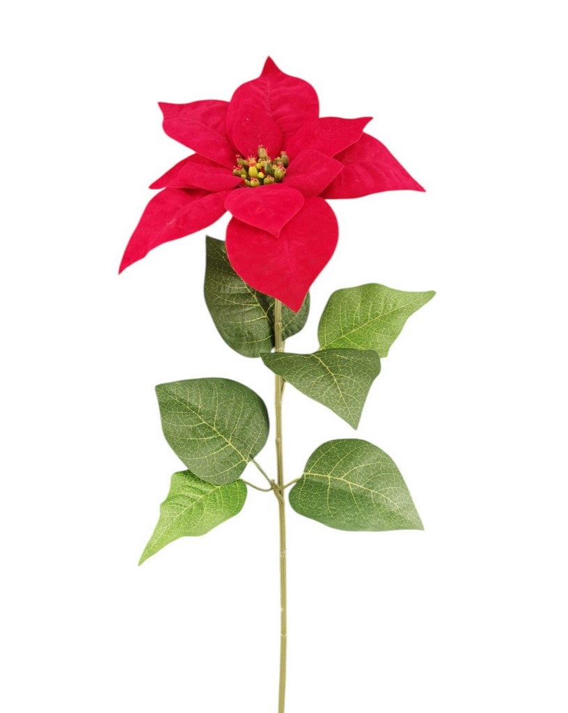 XMAS POINSETTIA SPRAY 67CM RD