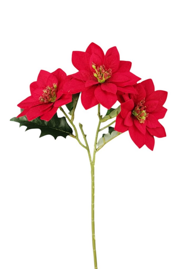 XMAS POINSETTIA MINI SPRAY X2 40CM RD