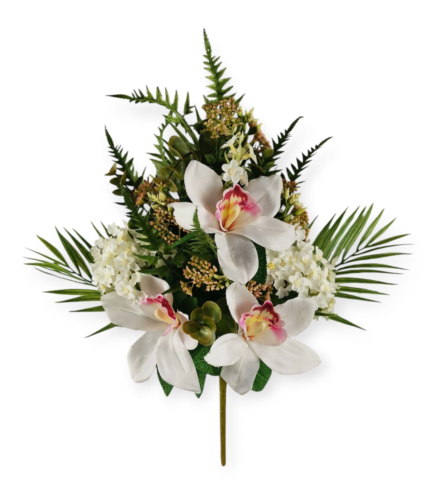 FR CYMBIDIUM VERBENA X9 45CM WH