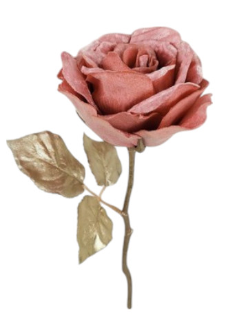 XMAS ROSA VELVET GOLD PICK 31CM PK