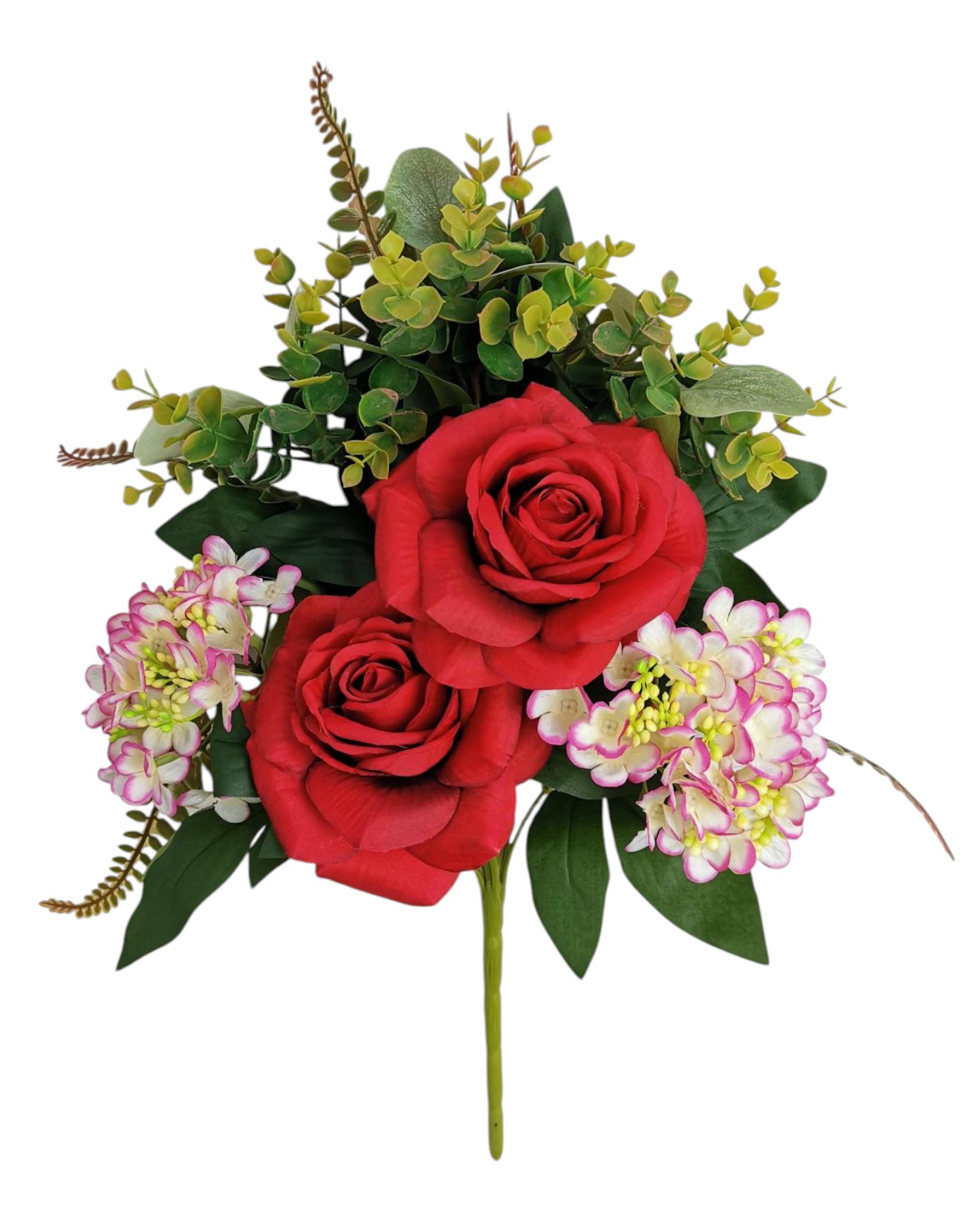 FR ROSA ORTENSIA EUCALIPTO X7 48CM RD
